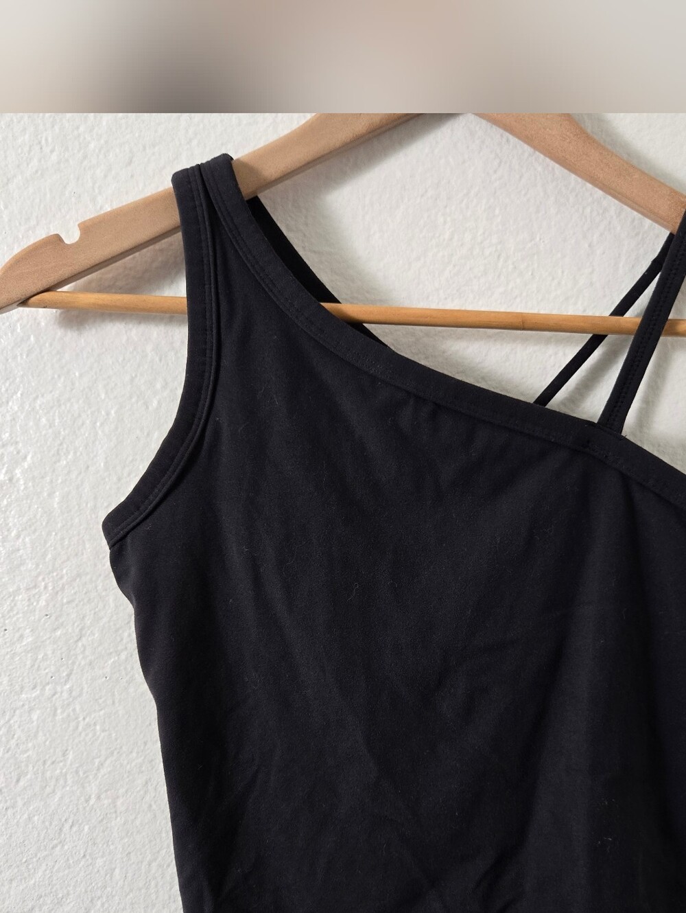 All In Motion Active Black One-Shoulder Cropped Tank Top